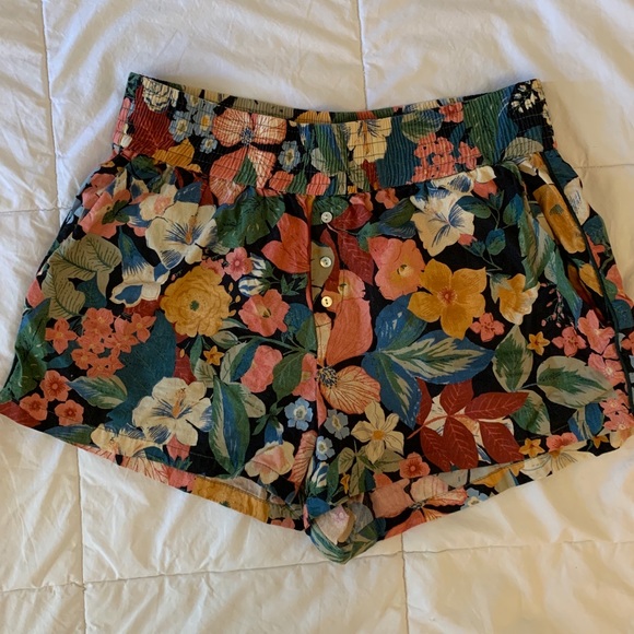 Zara Colorful Floral Pull-on Shorts Small - Picture 2 of 6